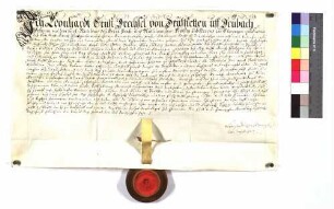 Lehenrevers des Leonhard Ernst Drechsel zu Deufstetten gegen Propst Ludwig Anton von Ellwangen über die Güter in Dürrenstetten und die Buchmühle bei Rechenberg.