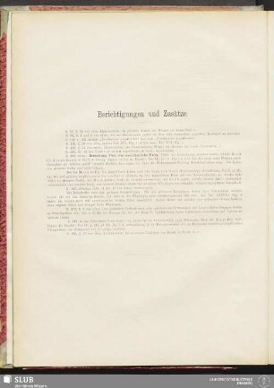 Berichtigungen und Zusätze