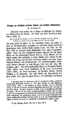 Beiträge zur Geschichte deutscher Schulen und deutscher Schulmänner : II.