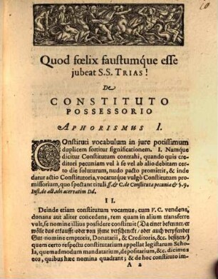 Discursus Inauguralis De Constituto Possessorio