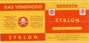 Etikett einer Dose Zyklon für den Export in spanischsprachige Länder - Sachkonvolut