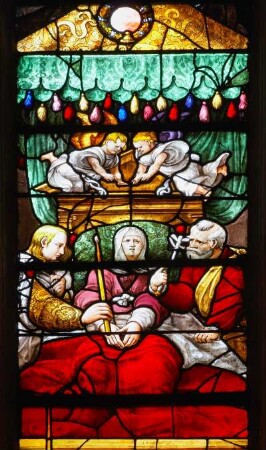 Frankreich. Haute Normandie. Eure. Pont Audemer. Eglise Saint Ouen. Gruendung 11 Jahrhundert. Renaissance Fenster. Detail
