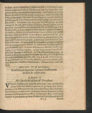 Caput I. De Epocha Christiana & Dionysiana.