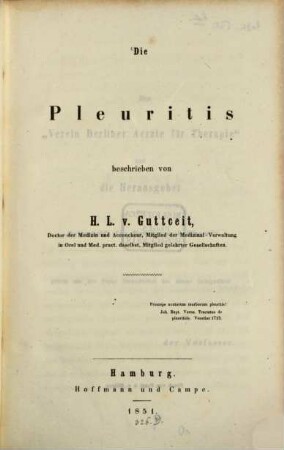 Die Pleuritis