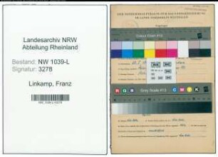 Entnazifizierung Franz Linkamp , geb. 20.05.1896 (Lehrer)