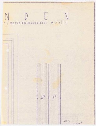 Dom, Minden Wiederaufbau: Messdienersakristei Detail 1:1