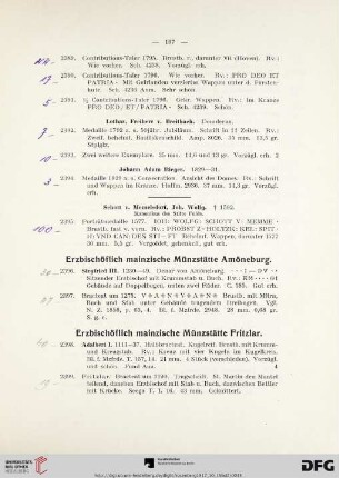 Erzbischöflich mainzische Münzstätte Fritzlar (Nr. 2398-2471)