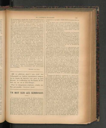 Un Mot Sur Les Senoussis.