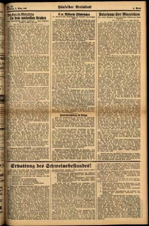 Zweite Ausgabe vom Mittwoch, den 04. März 1942.