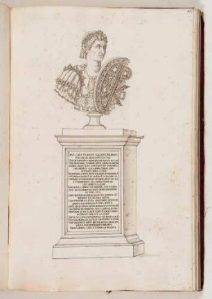 Bildnisbüste des römischen Kaisers Valentinian I., in: Series continuata omnium Imperatorum [...], Bd. 2, Bl. 45