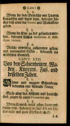 Caput XXII. Von den Schienbeinen, Waden, Knorren, Fuß, und desselben Zähen