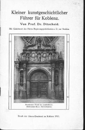 Kleiner kunstgeschichtlicher Führer für Koblenz