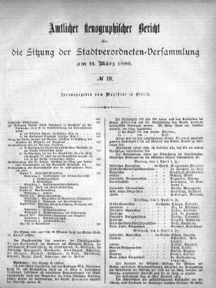 No. 10, 14. März 1889