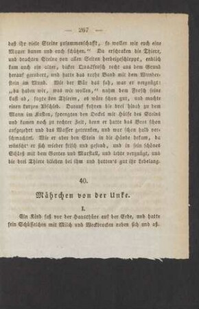 40. Mährchen von der Unke.