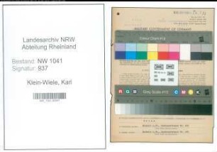 Entnazifizierung Karl Klein-Wiele , geb. 22.07.1900 (Kraftfahrer)