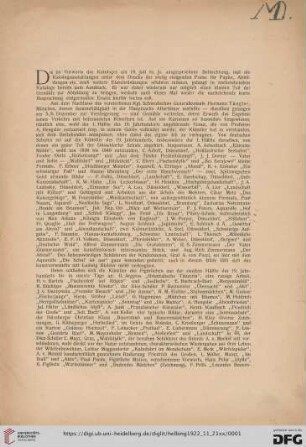 Ölgemälde und Handzeichnungen moderner Meister : aus dem Nachlasse des kgl. schwedischen Generalkonsuls Herrn Hermann Tüngler, München und aus anderem Besitze; Auktion in München in der Galerie Helbing, Dienstag, den 21., Mittwoch, den 22. November 1922