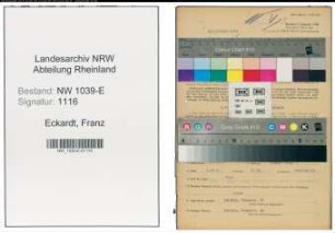 Entnazifizierung Franz Eckardt , geb. 18.07.1910 (Pumpenmaschinist)