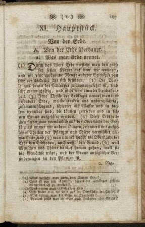 XI. Hauptstück. Von der Erde.