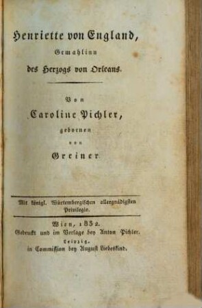 Henriette von England, Gemahlinn des Herzogs von Orleans