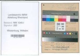 Entnazifizierung Wilhelm Wickenburg , geb. 24.03.1908 (Ingenieur)