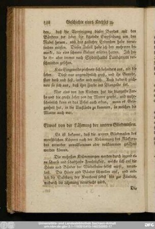 Etwas von der Lähmung der untern Gliedmaßen.