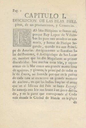 Capitulo I. Descripcion de las Islas Philipinas, ...