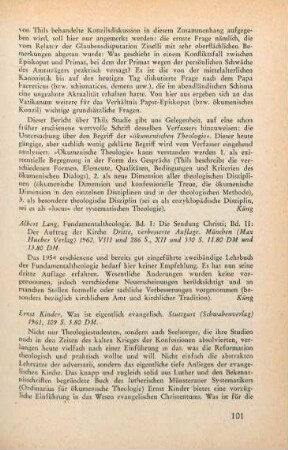 101-102 [Rezension] Kinder, Ernst, Was ist eigentlich evangelisch