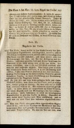Sect. XI. Regulativ der Verba.