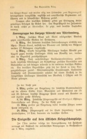 Die Ereignisse auf dem östlichen Kriegsschauplatze