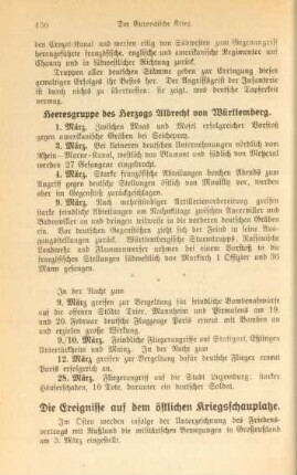 Die Ereignisse auf dem östlichen Kriegsschauplatze