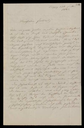 Brief von Heinrich Leberecht Fleischer an Heinrich Ewald. Leipzig, 10.2.1847