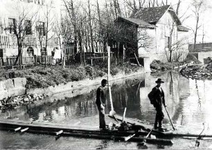 Stephanienbad Beiertheim und Albverlegung. Albverlegung beim Stephanienbad