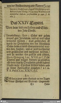 Das XXIV. Capittel. Von dem bittern Leiden und Sterben Jesu Christi