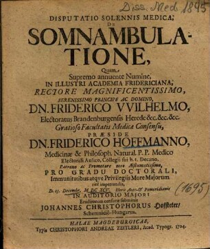 Disputatio Solennis Medica, De Somnambulatione