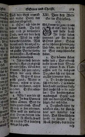 XXI. Von den Wercken der Schöpfung. - XXII. Von der göttlichen Vorsehung, Erhaltung und Regierung.