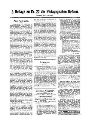 Literatur : 3. Beilage zu Nr. 22 der Pädagogischen Reform
