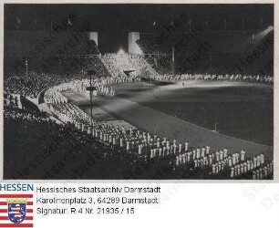 Berlin, 1936 August 1/ XI. Olympische Sommerspiele / Festspiel 'Olympische Jugend' im Olympiastadion / Sammelwerk 'Olympia 1936 - Band II' Nr. 14, Bild Nr. 15, Gruppe 57