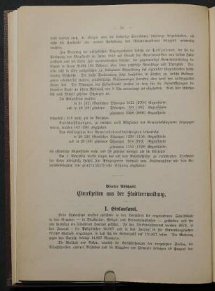 Vierter Abschnitt. Einzelheiten aus der Stadtverwaltung.