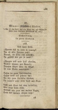IV. Minne- (Liebes-) Lieder.