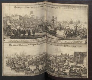 Abbildung wie die Königin von Groß Britanien zu Portsmouth angelangt ist