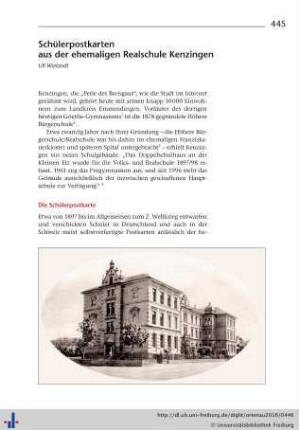 Schülerpostkarten aus der ehemaligen Realschule Kenzingen.