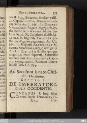 Ad Seculum à nato Christo Decimum.