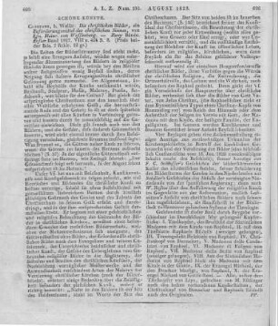 Wessenberg, I. H.: Die christlichen Bilder, ein Beförderungsmittel des christlichen Sinnes. Bd. 1. Konstanz: Wallis 1827