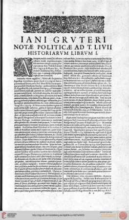 Notae Politicae ad T. Livii Historiarum Librum I.