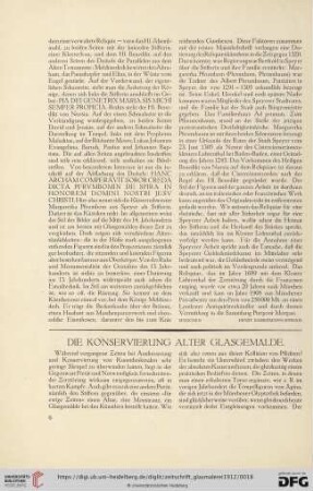1: Die Konservierung alter Glasgemälde