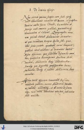 [fol. 5] De divinis officiis