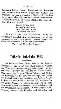 Lübecks Jubeljahr 1893