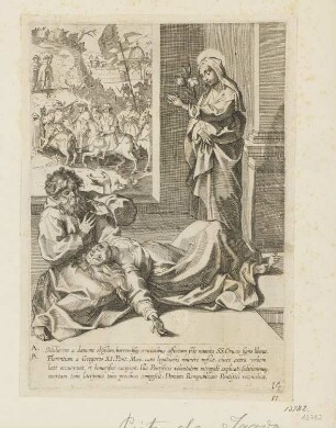 Heilige Katharina von Siena betet für die Gefolterten, Blatt 14 der Folge "Leben und Wunder der heiligen Katharina von Siena"