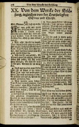 XX. Von dem Wercke der Erlösung, ingleichen von der Leutseeligkeit Gottes und Christi. - XXII. Vom Gebet ...