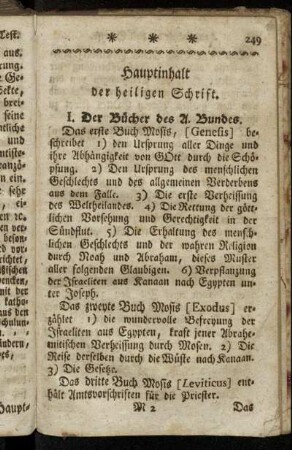 Hauptinhalt der heiligen Schrift.